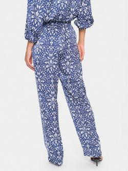 Saint Tropez Imena Boho Floral Trousers, Blue/White - view 2, Blue/White