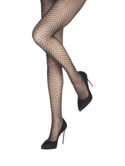 Charnos Chevron Tights, Black, Black