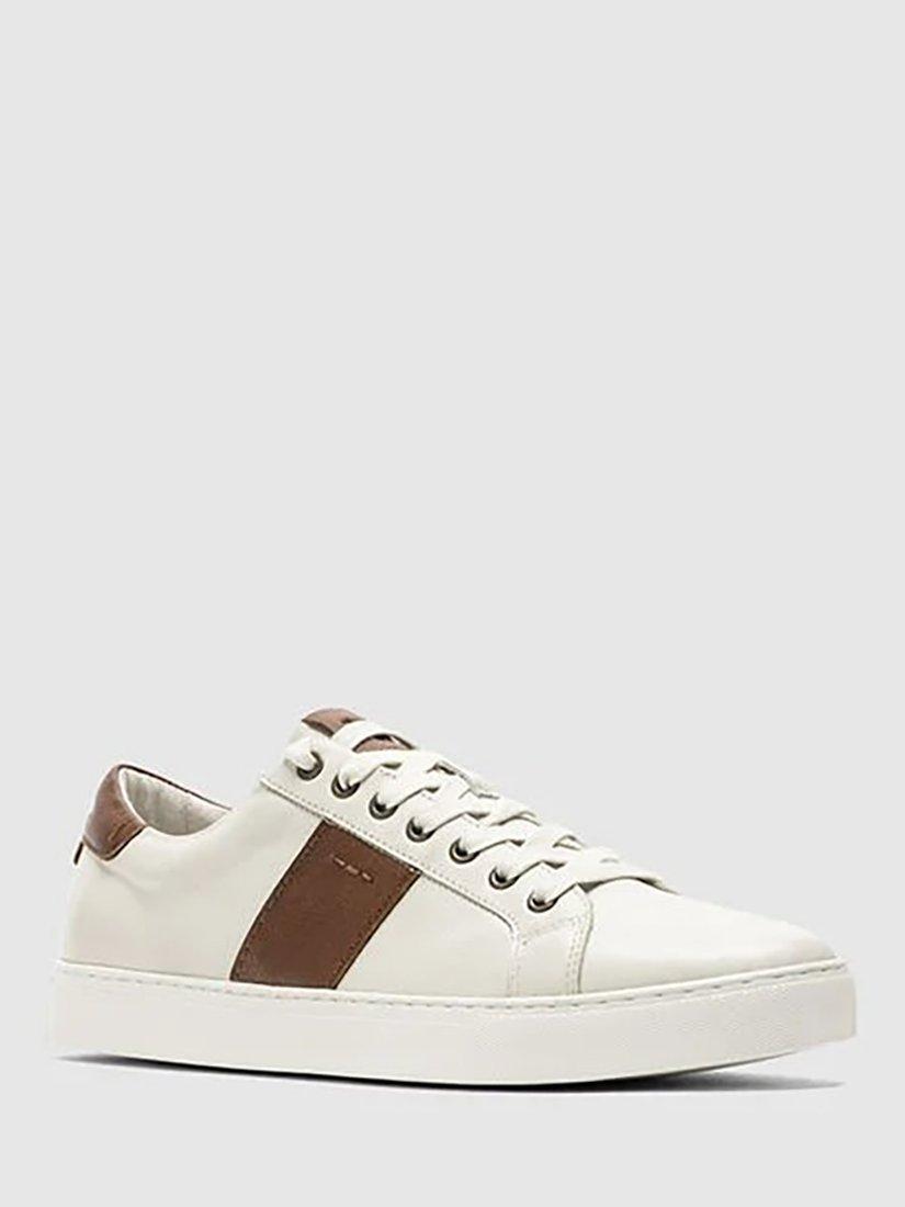 Product image 2 of 6, which shows Rodd & Gunn Endeavour Cruise Leather Trainers, Chalk, 6