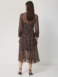 Jigsaw Abstract Leopard Print Dress, Brown/Multi