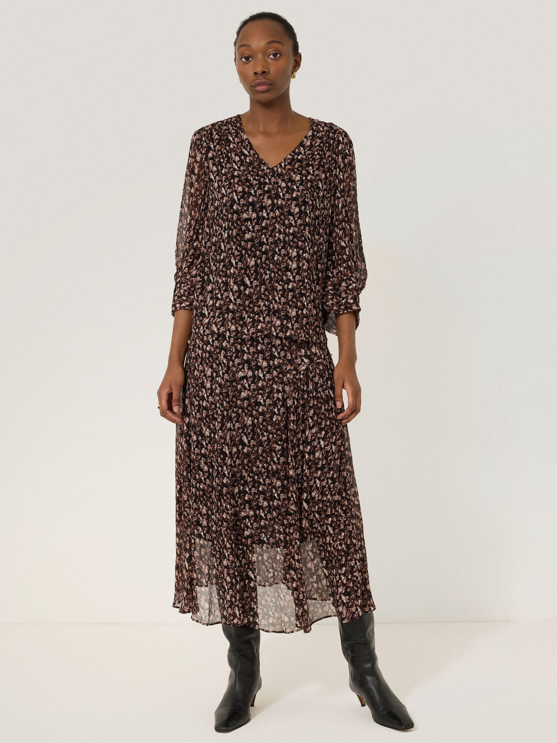 Product image 3 of 6, which shows Jigsaw Abstract Leopard Print Top, Brown/Multi, 8