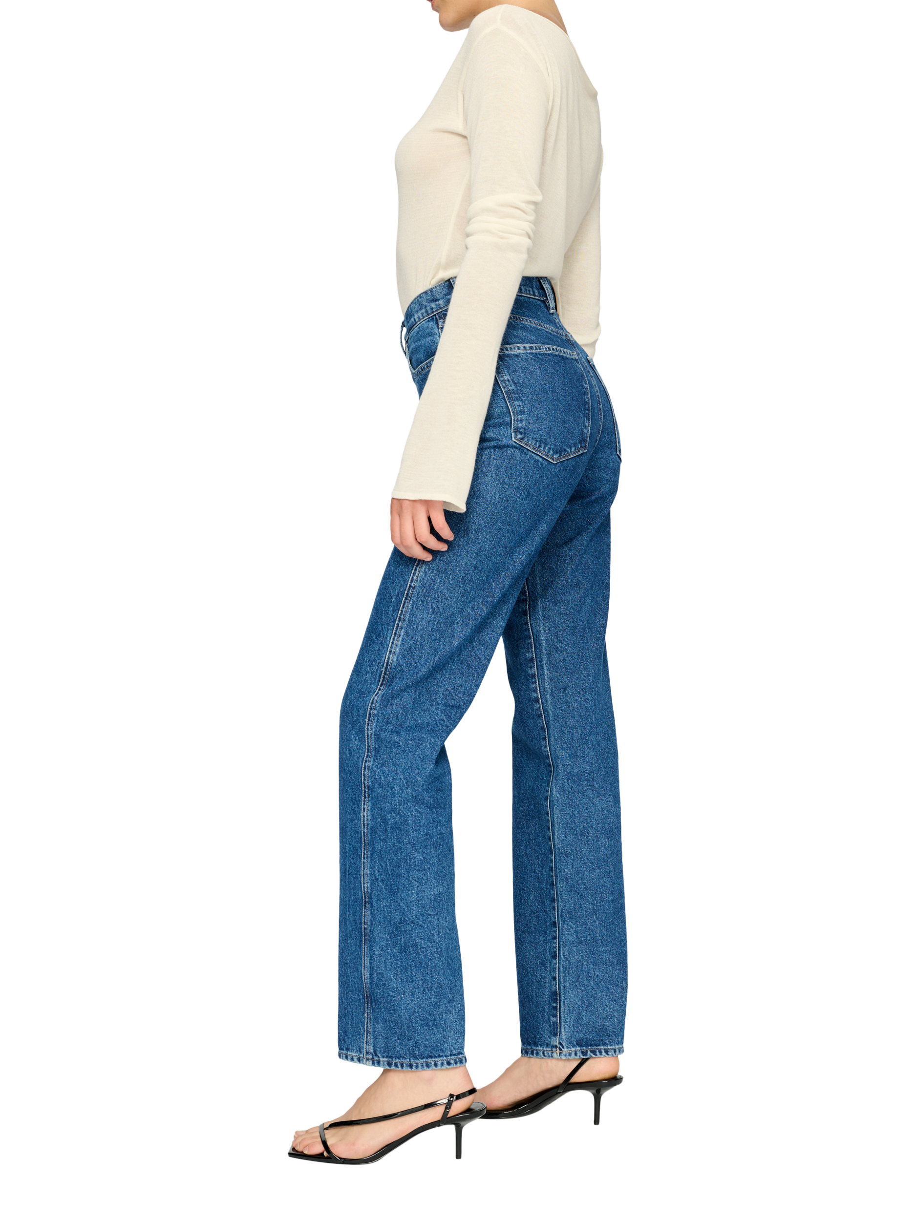 Product image 3 of 3, which shows DL1961 Demie High Rise Straight Leg Jeans, Blue, 25