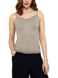 Celtic & Co. Lace V-Neck Cami Top, Grey Pebble