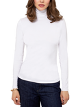 Celtic & Co. Silky Roll Neck Long Sleeve Top, Chalk