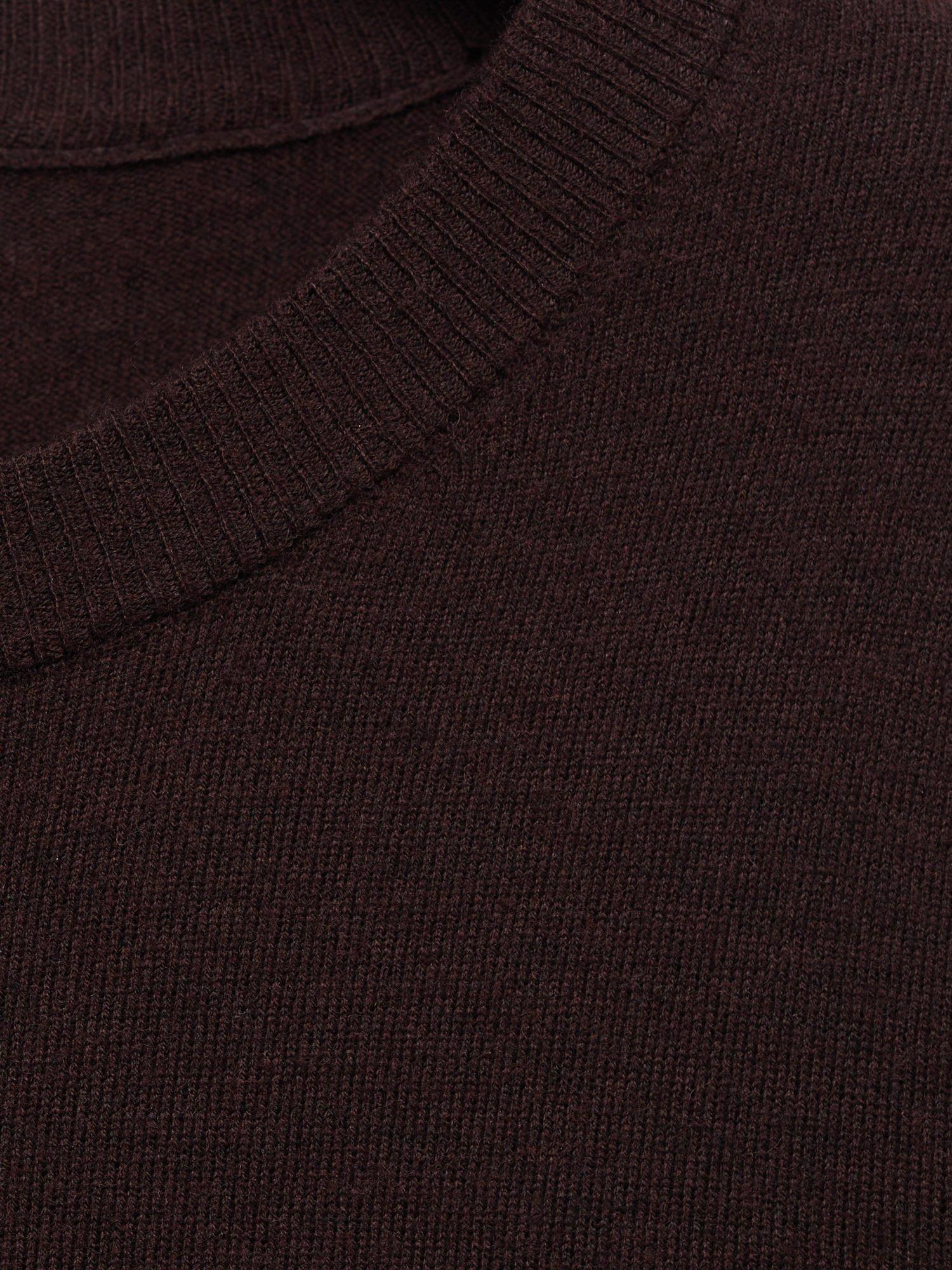 Mango Lucca Round Neck Jumper, Dark Brown