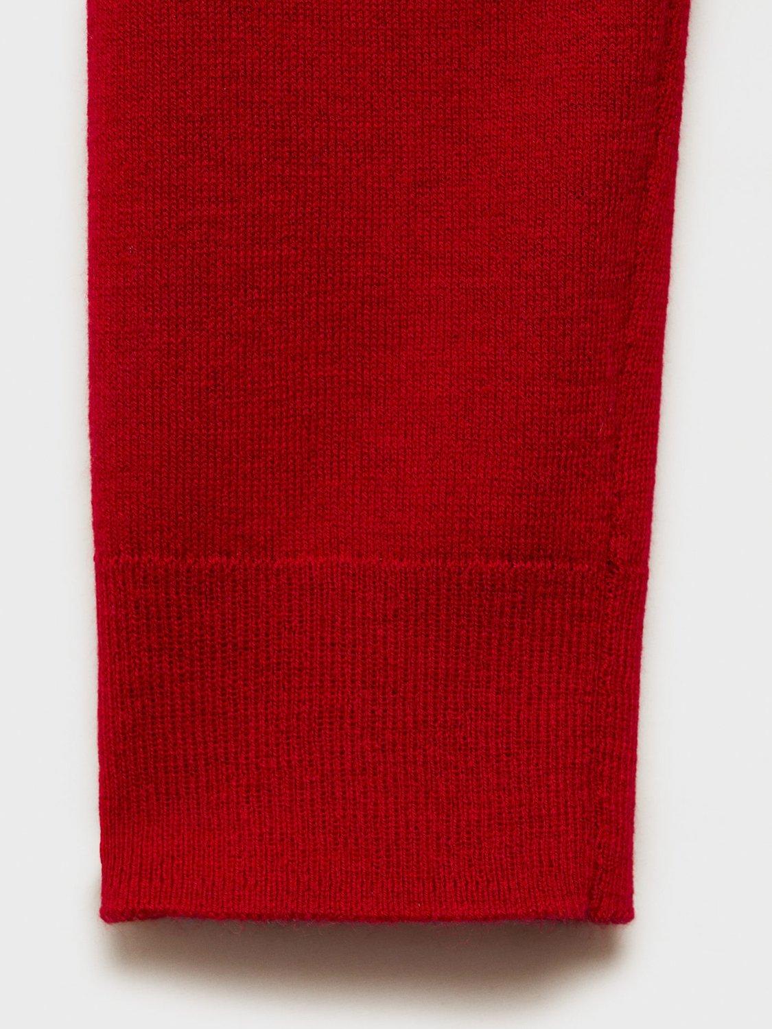 Product image 4 of 6, which shows Mango Lucca Wool Blend V-Neck Jumper, Red, S