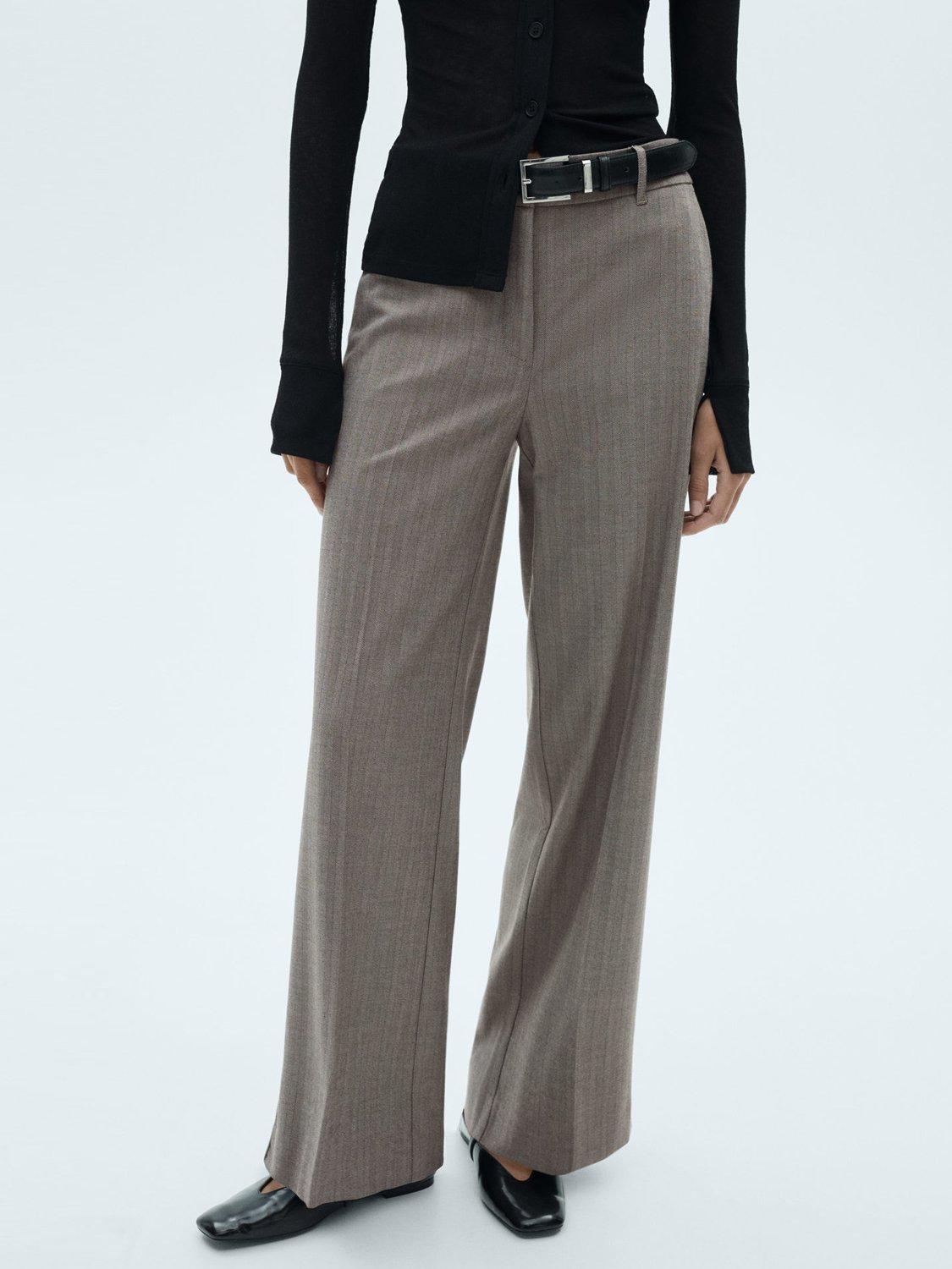 Product image 1 of 9, which shows Mango Carlos Straight Leg Trousers, Brown, 10