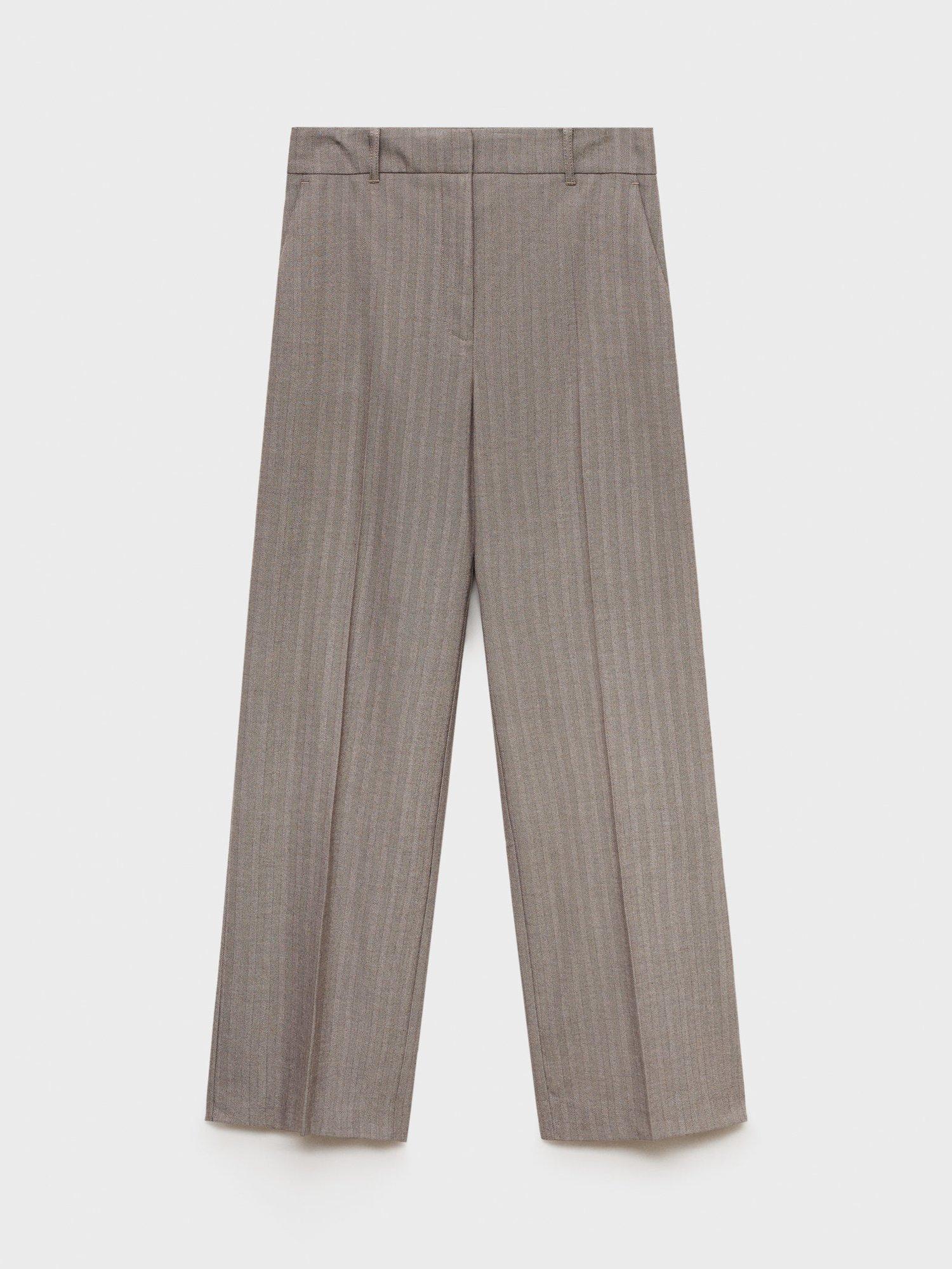 Product image 3 of 9, which shows Mango Carlos Straight Leg Trousers, Brown, 10