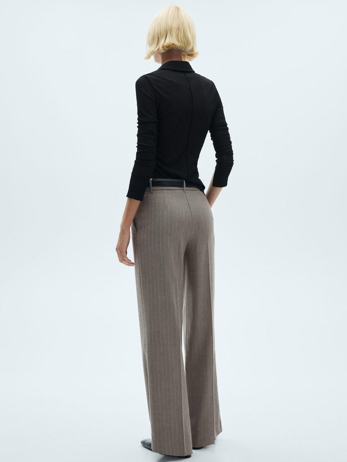 Product image 4 of 9, which shows Mango Carlos Straight Leg Trousers, Brown, 10