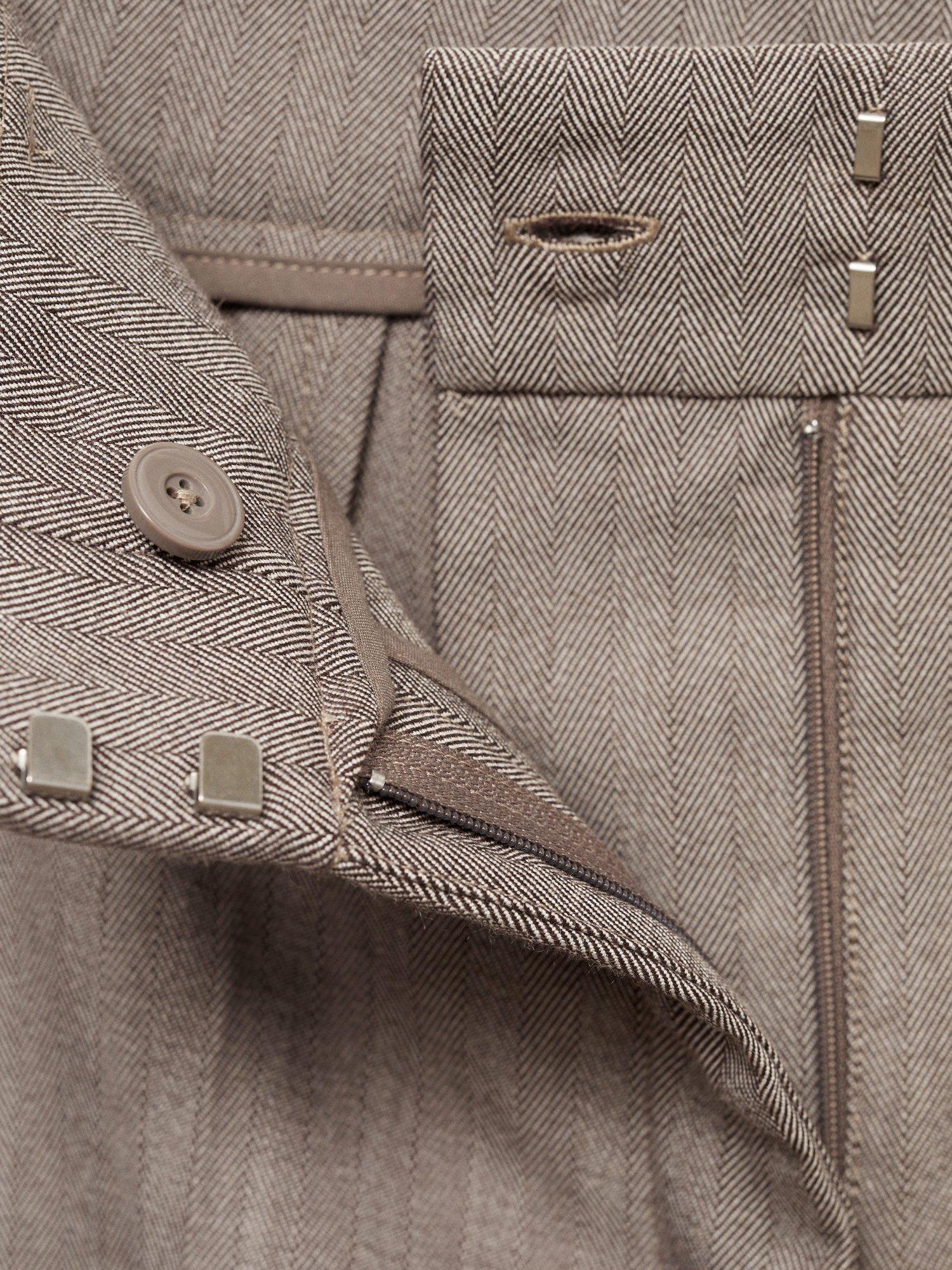 Product image 5 of 9, which shows Mango Carlos Straight Leg Trousers, Brown, 10