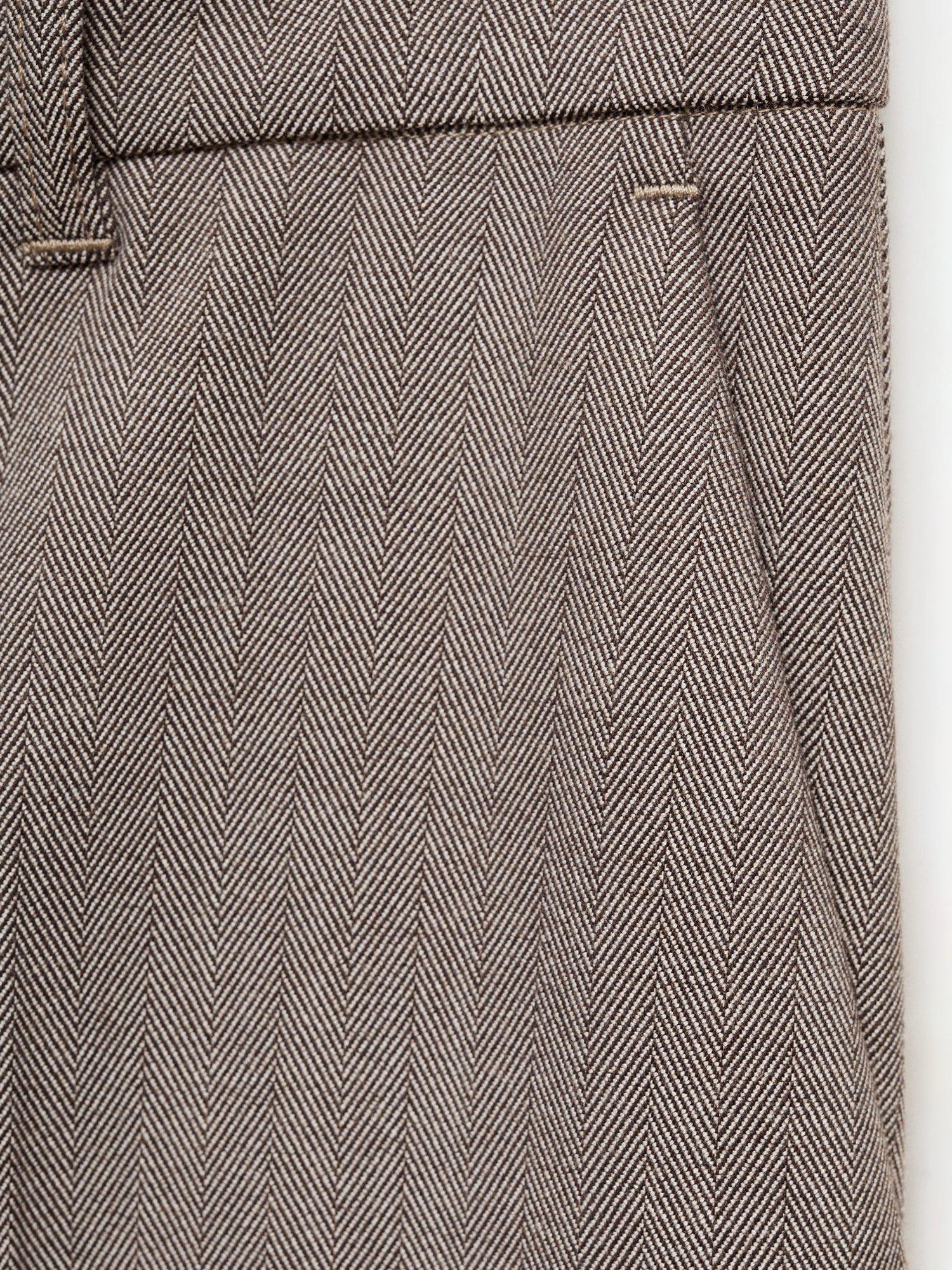 Product image 9 of 9, which shows Mango Carlos Straight Leg Trousers, Brown, 10
