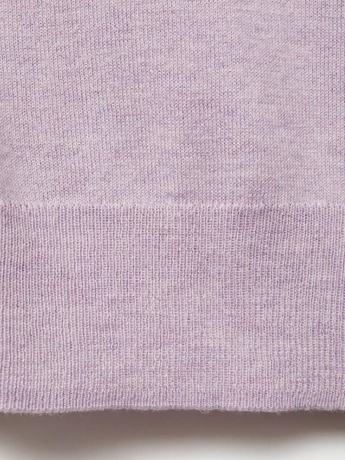 Product image 5 of 7, which shows Mango Lucca V-Neck Cardigan, Pastel Purple, L
