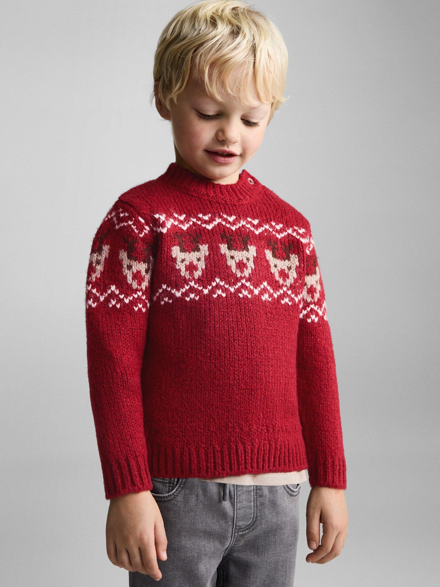 Mango Baby Rudolph Jumper, Red