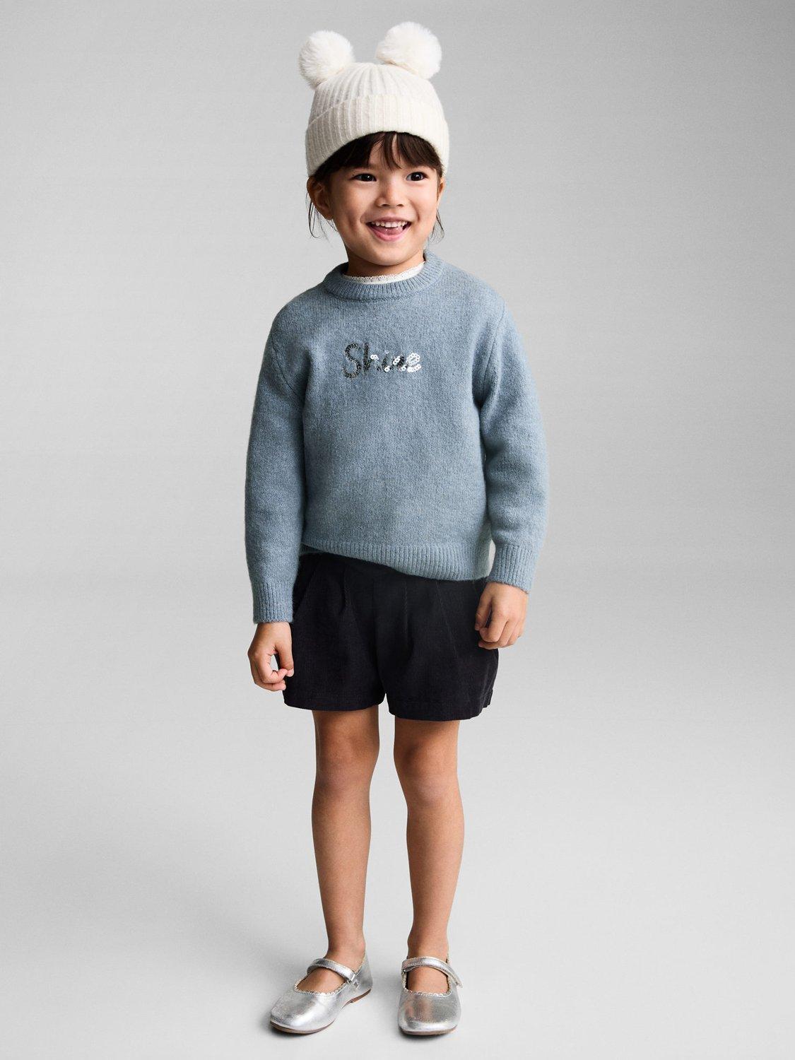Product image 2 of 7, which shows Mango Kids' Shine Jumper, Light Grey, 9-12 months