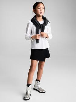 Mango Kids' Leela Rhinestone Embellished Cotton Shirt, White - view 2, White