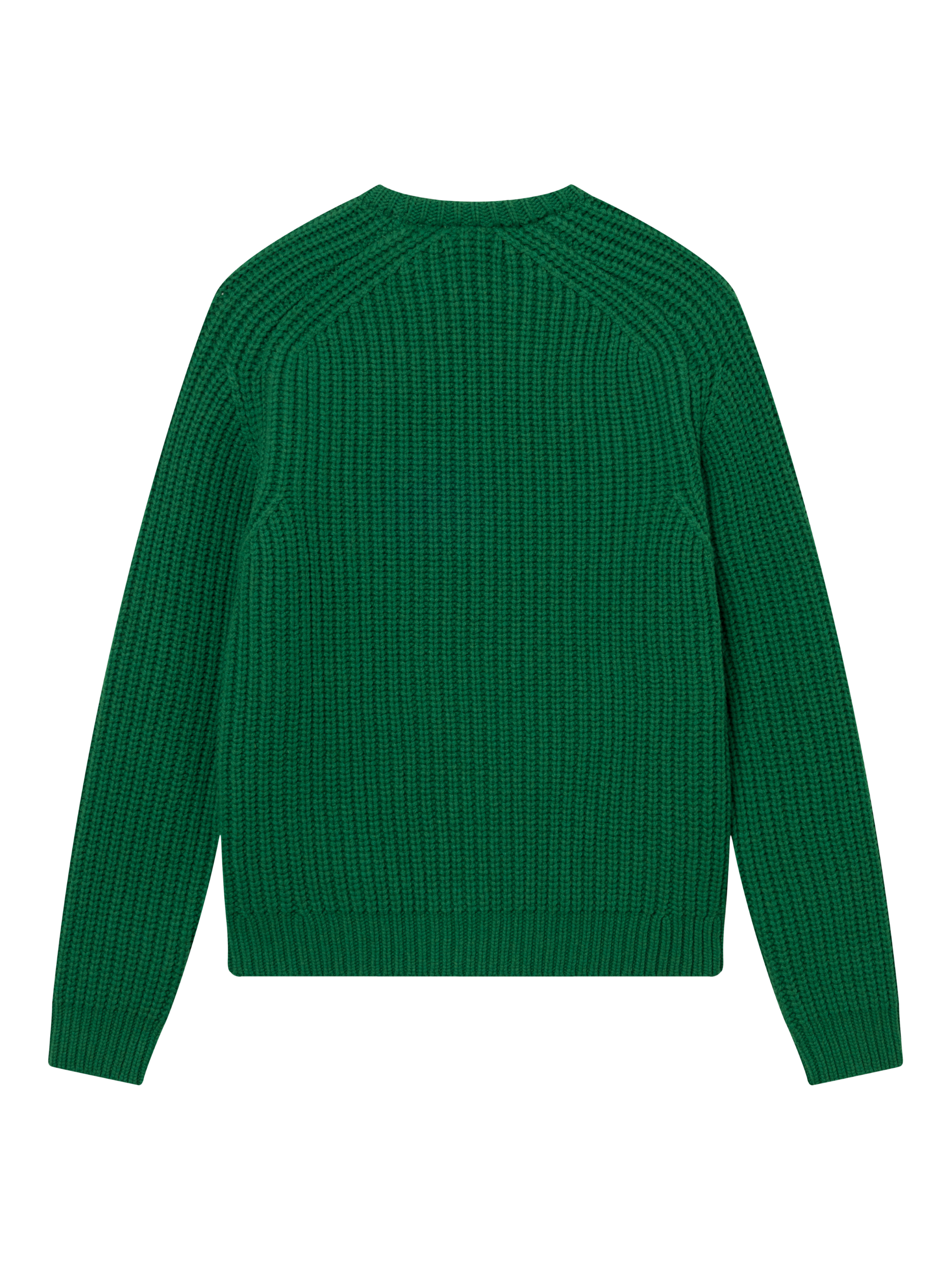 Product image 7 of 7, which shows forét Trip Chunky Rib Knit Wool Blend Jumper, Green, S