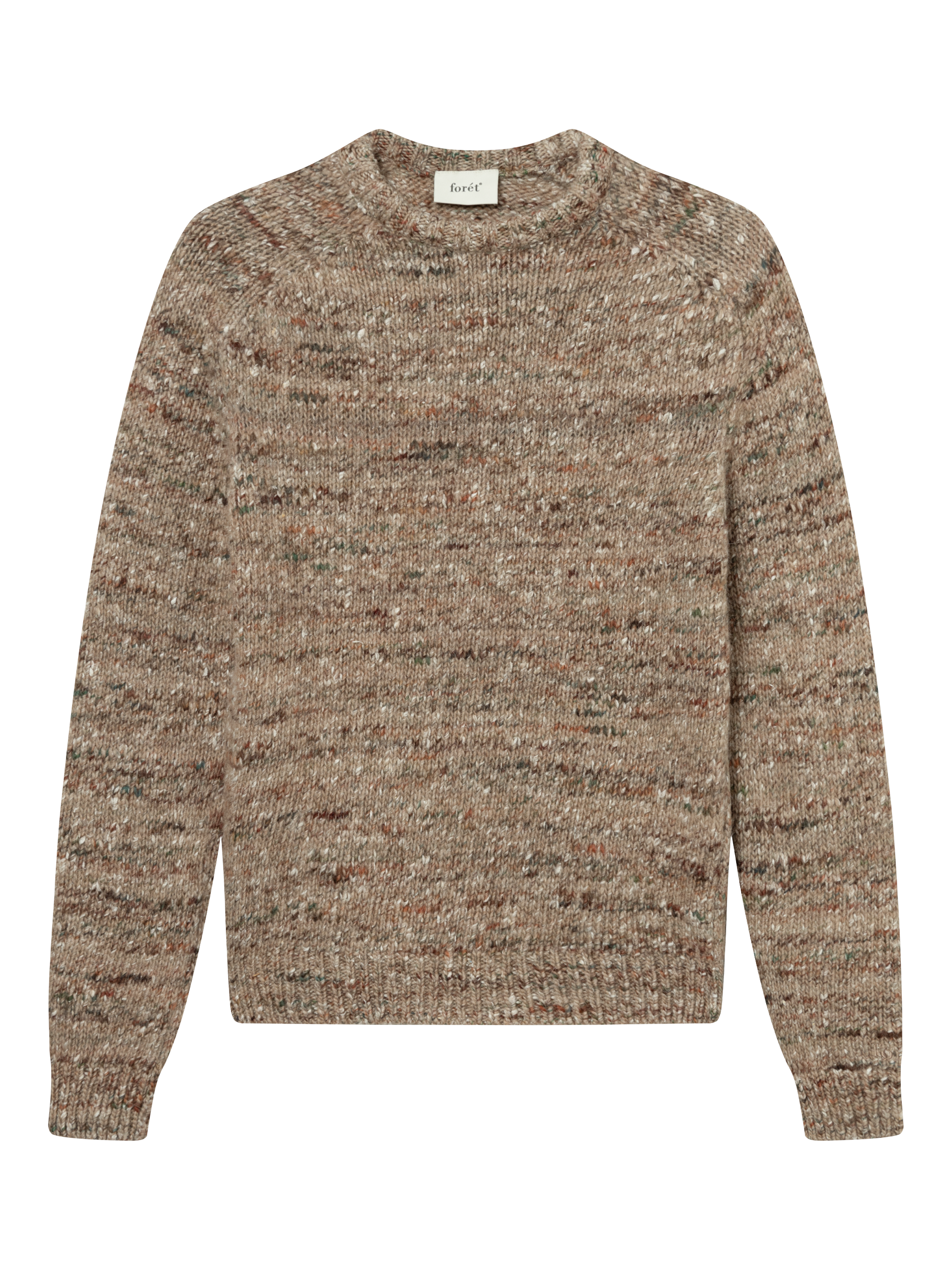 Product image 6 of 7, which shows forét Artist Wool Blend Knit Jumper, Khaki Melangé, XL