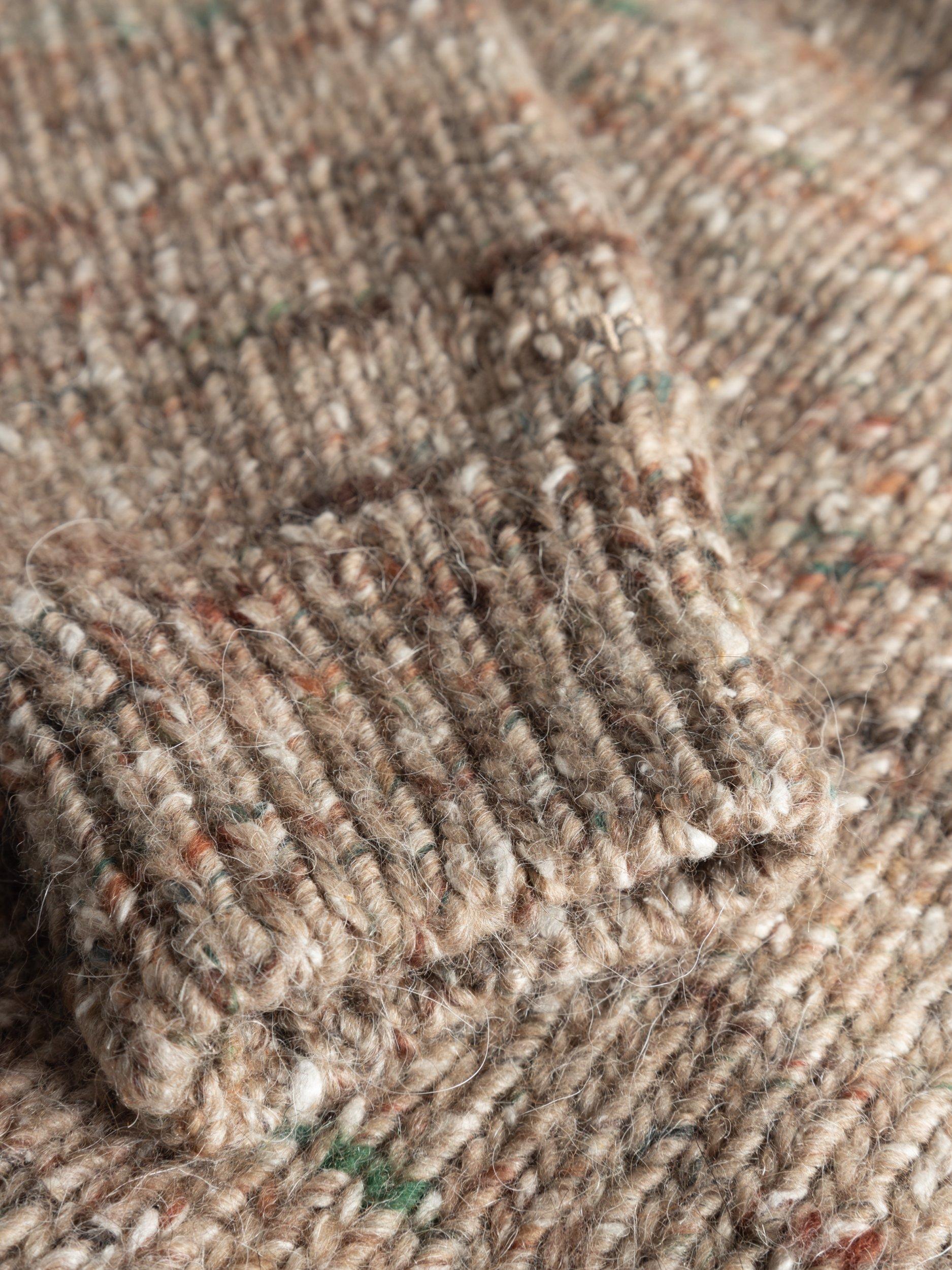 Product image 4 of 7, which shows forét Artist Wool Blend Knit Jumper, Khaki Melangé, XL