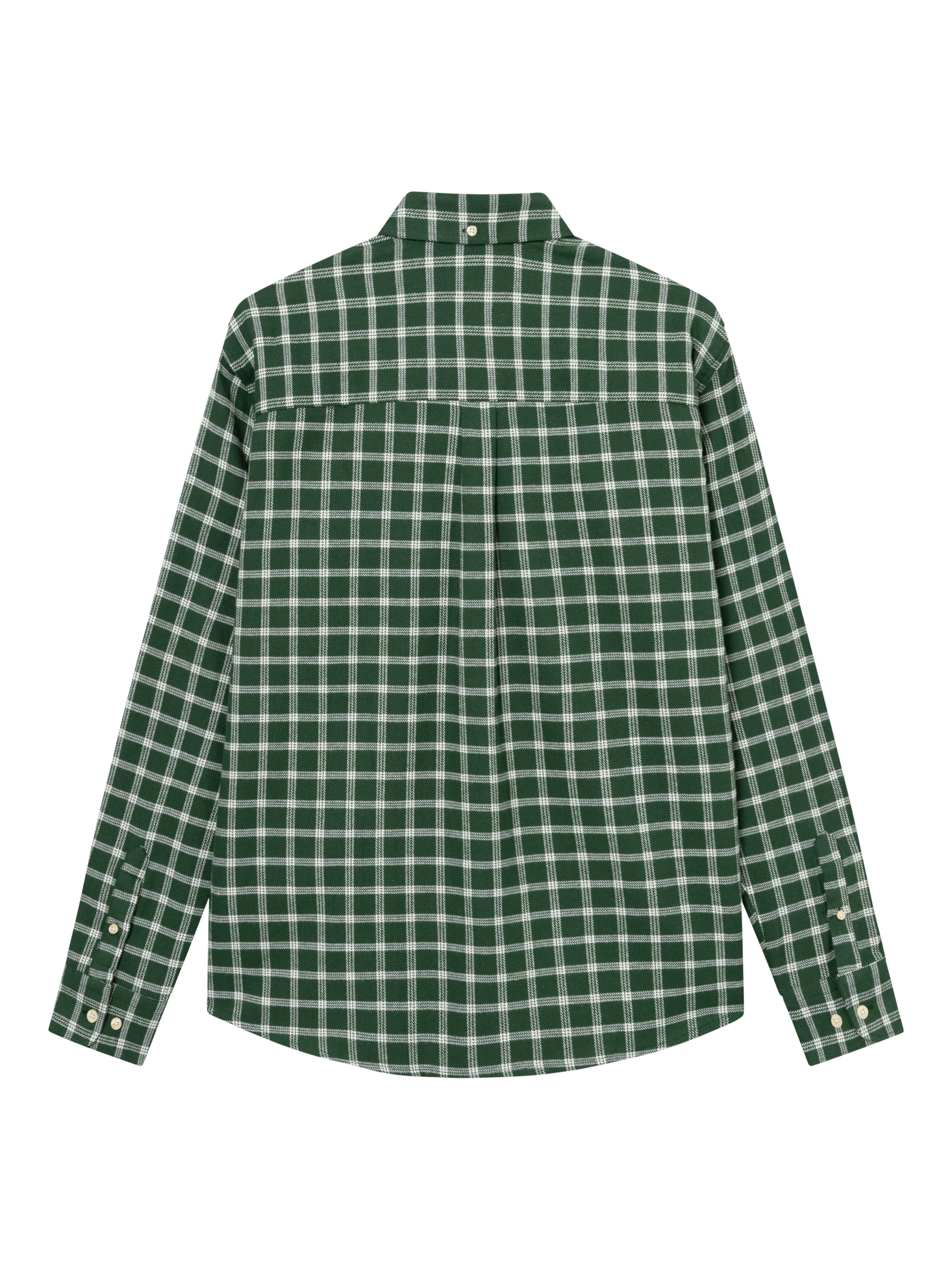 Product image 7 of 7, which shows forét Hornet Flannel Check Shirt, Green/Cloud, M