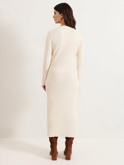 Phase Eight Ella Ribbed Knit Maxi Dress, Cream - view 2, Cream
