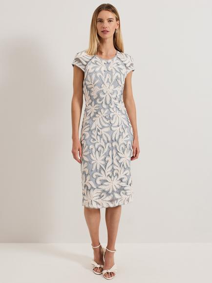 Phase Eight Karima Tapework Midi Dress, Eau De Nil, Eau De Nil