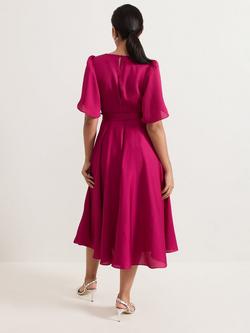Phase Eight Petite Abbie Textured Dress, Pink - view 2, Pink