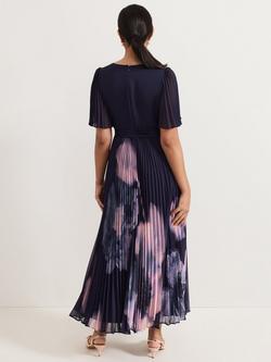 Phase Eight Petite Abigail Floral Dress, Navy - view 2, Navy