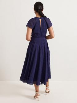 Phase Eight Petite Gwen Twist Neck Dress, Navy - view 2, Navy