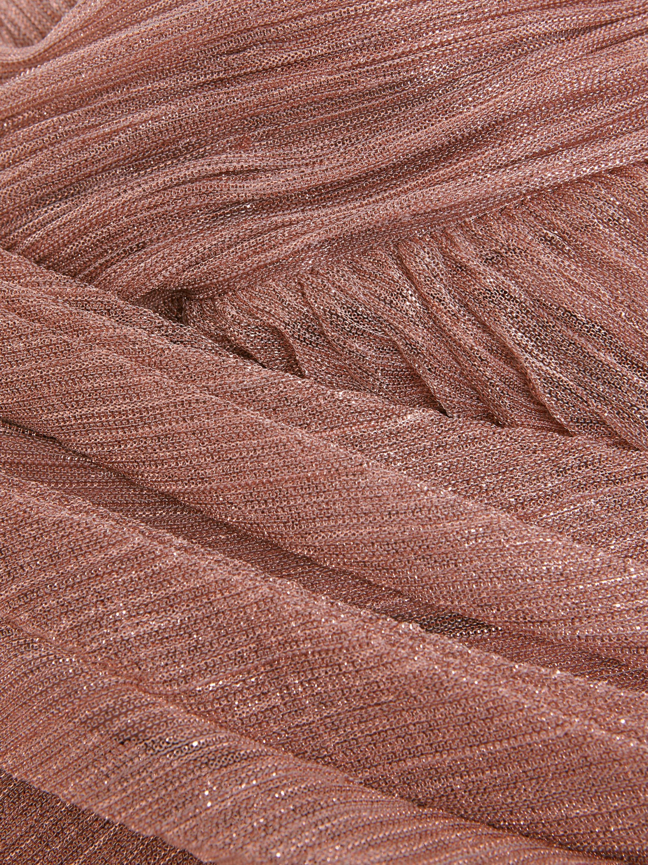 Product image 6 of 8, which shows Phase Eight Petite Harper Shimmer Pleated Maxi Dress, Pale Pink, 8