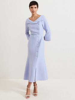Phase Eight Sienna Tuxedo Dress, Light Blue, Light Blue