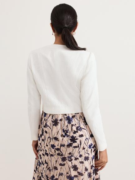 Phase Eight Petite Olivia Cropped Jacket, White - view 2, White