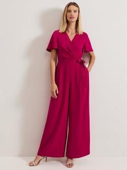 Phase Eight Julissa Crepe Wide Leg Jumpsuit, Pink, Pink