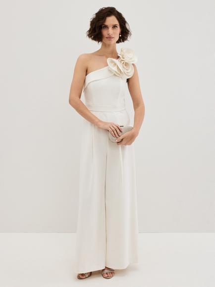 Phase Eight Tali Flower Wedding Jumpsuit, Ivory, Ivory