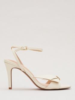 Phase Eight Patent Bow Heeled Sandals, Ivory, Ivory
