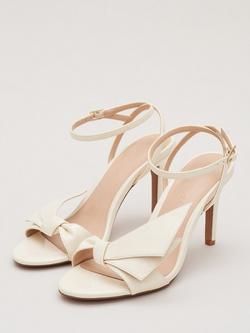 Phase Eight Patent Bow Heeled Sandals, Ivory - view 2, Ivory