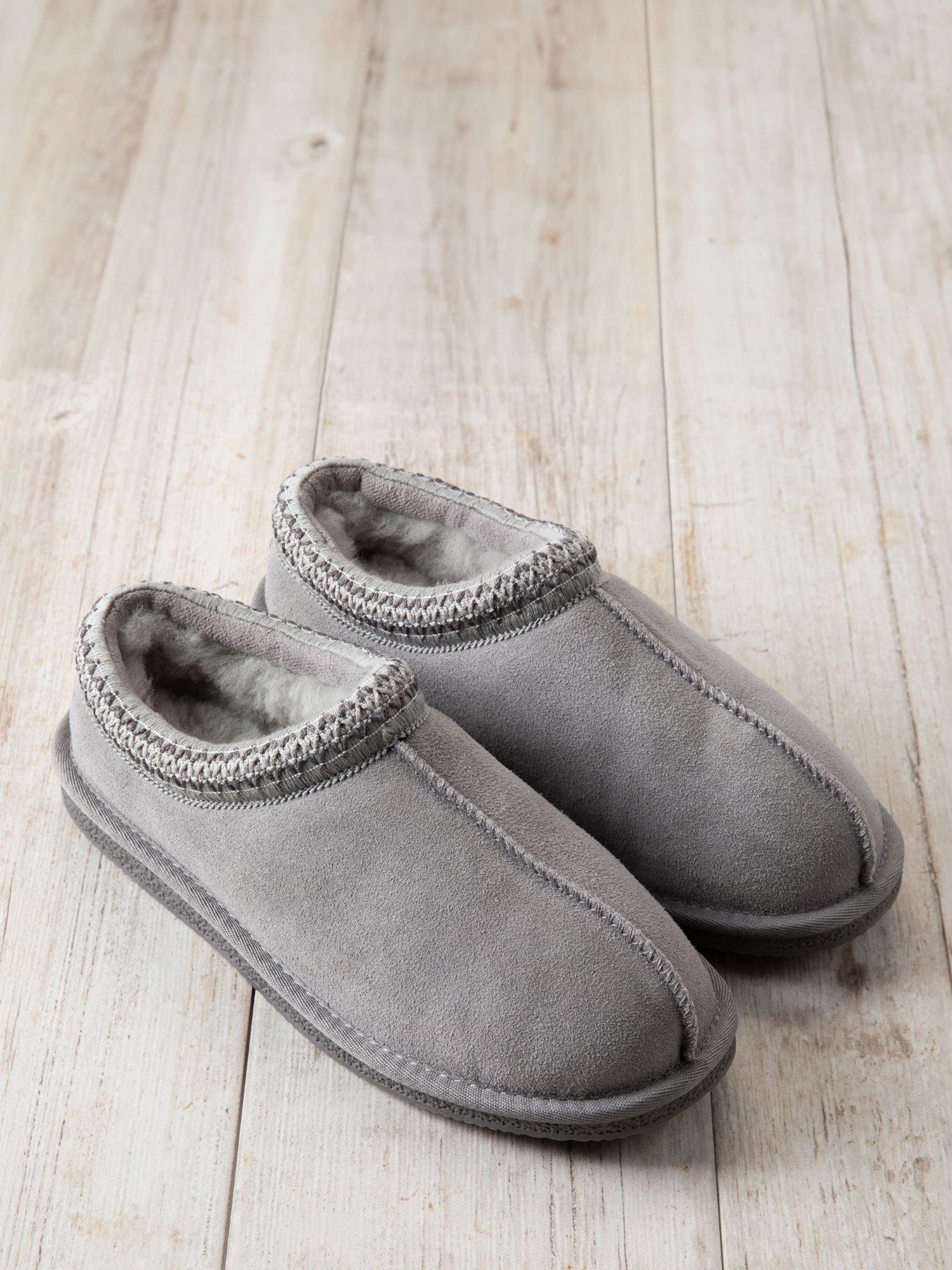 Product image 3 of 5, which shows Chelsea Peers Suede Sheepskin Short Boot Slippers, Grey, S