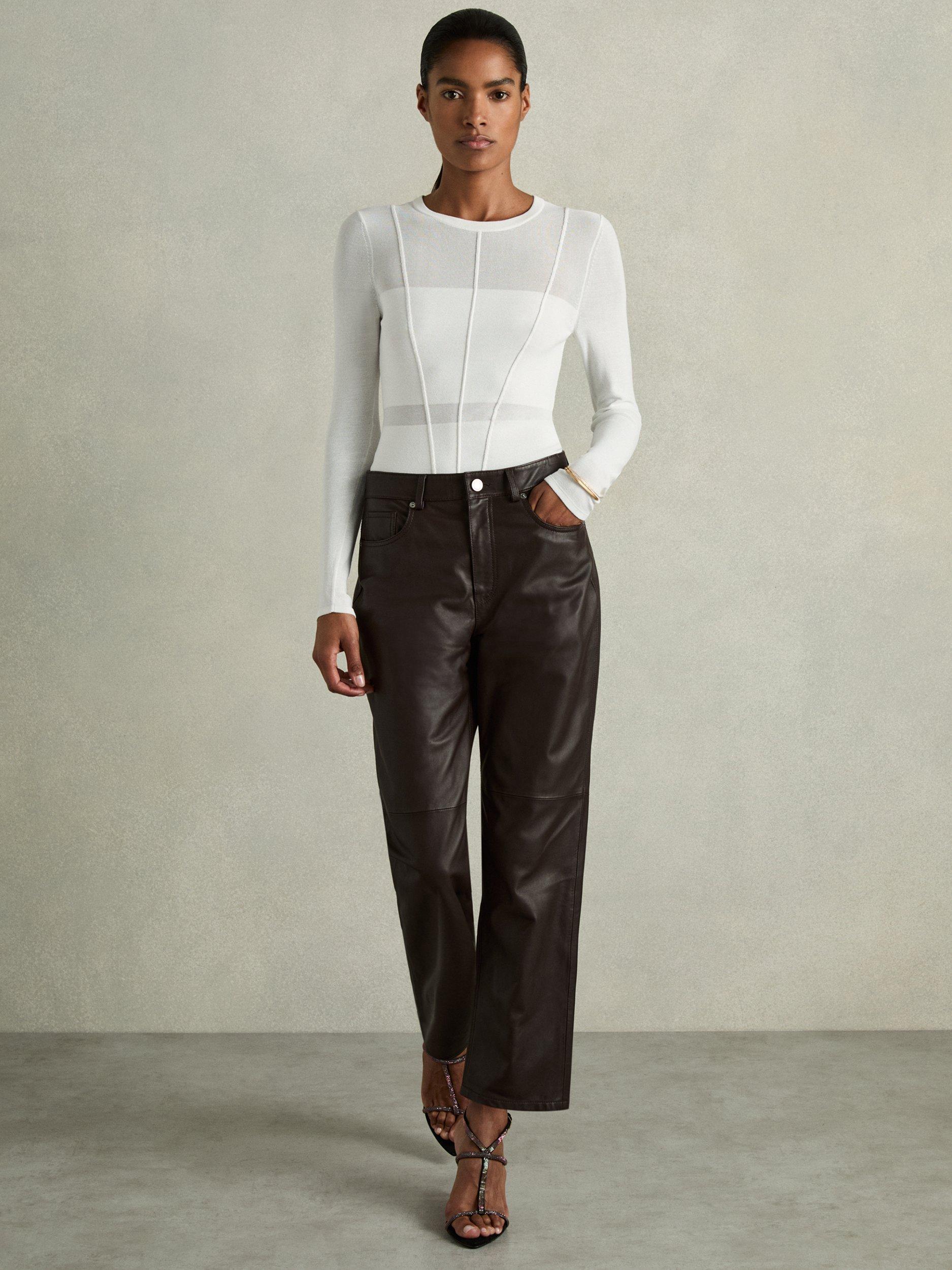 Reiss Siren Fine Knit Top, White