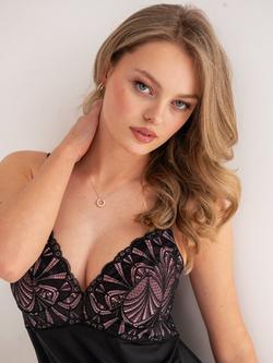 Pour Moi New Romance High Apex Chemise - view 2, Black/Rose