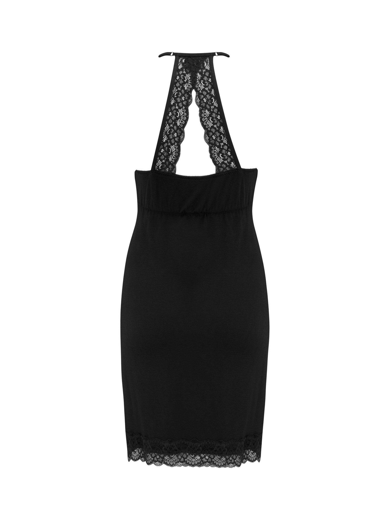 Product image 8 of 8, which shows Pour Moi Sofa Loves Lace Sheer Panel Chemise, Black, 8