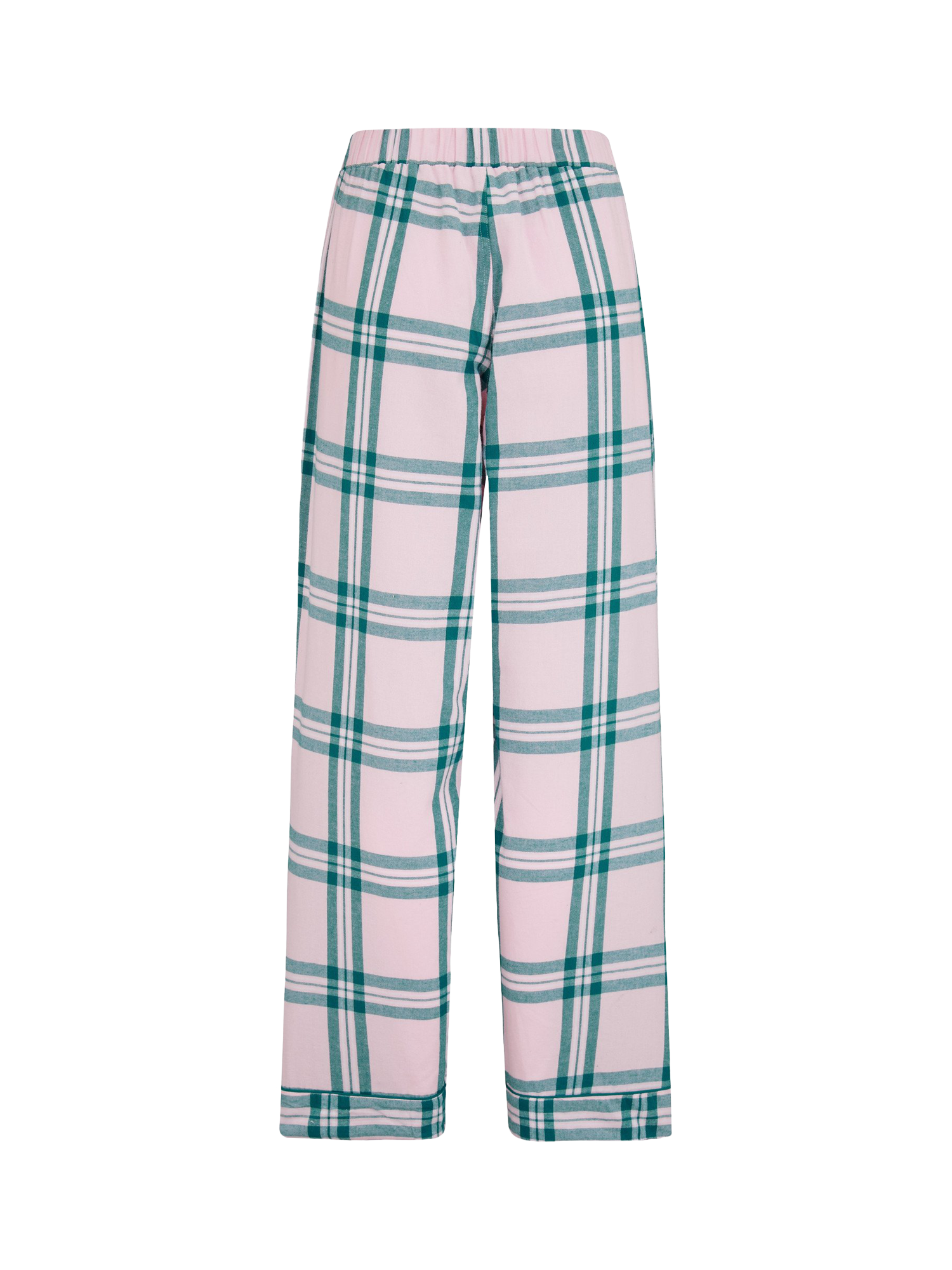 Product image 9 of 9, which shows Pour Moi Logo Sweatshirt Cosy Check Pyjama Set, Light Pink/Teal, 8