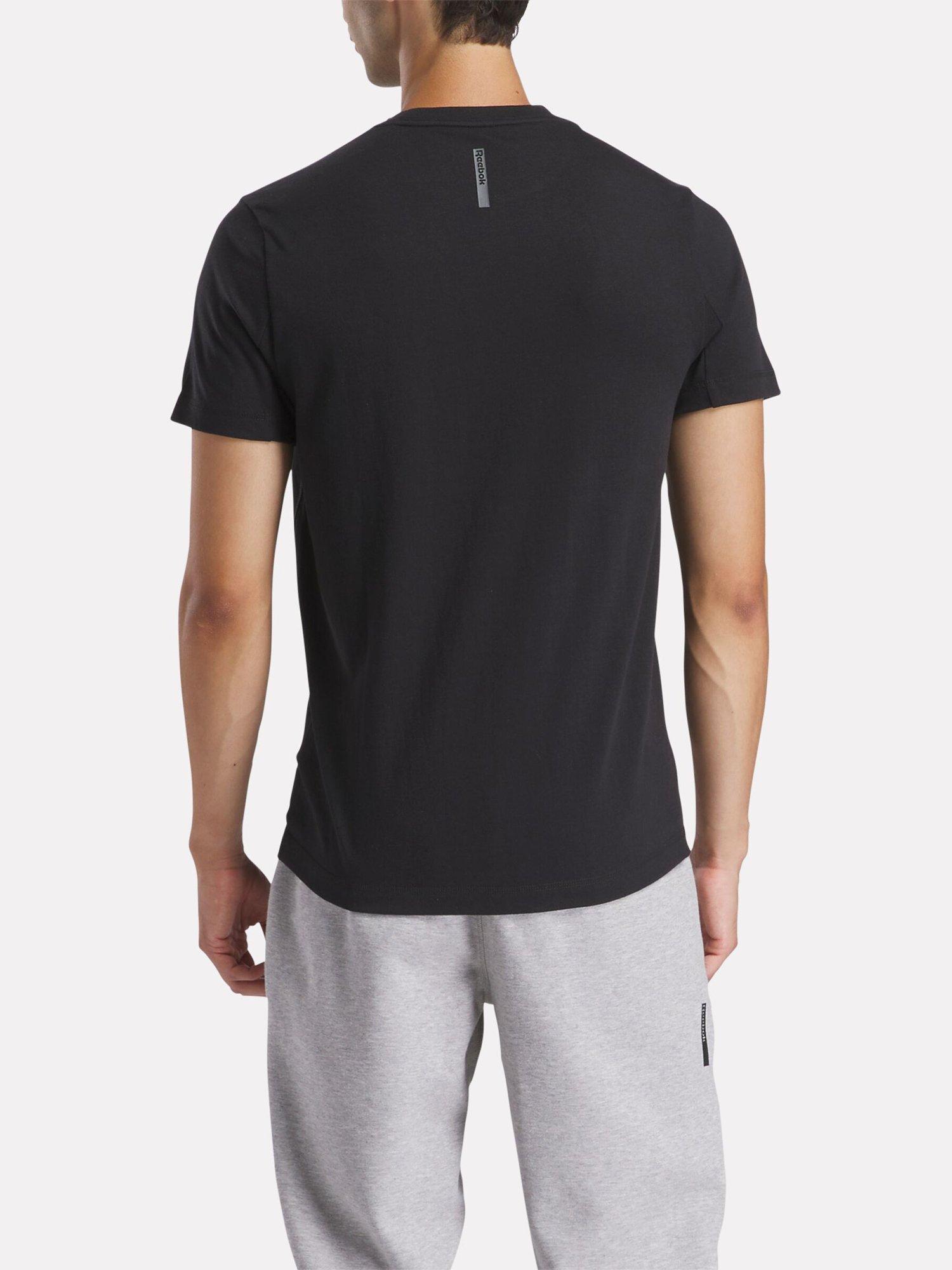 Product image 7 of 7, which shows Reebok Men's ID Train Cotton Blend Training T-Shirt, Black, S