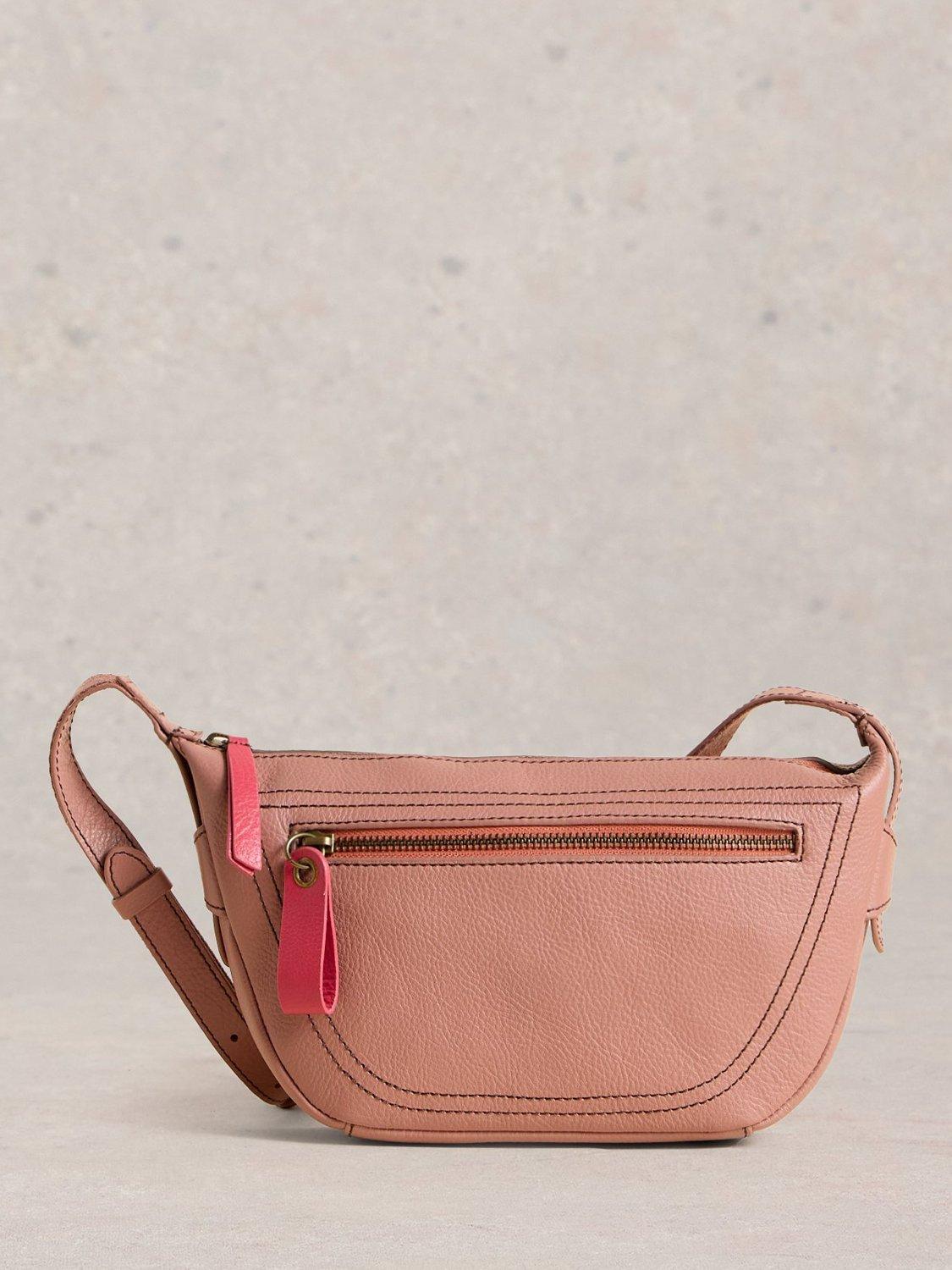 White Stuff Caro Leather Crossbody Bag, Pink/Multi