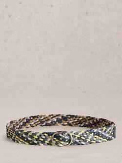 White Stuff Woven Leather Belt - view 2, Blue/Multi
