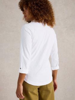 White Stuff Annie Broderie Jersey Shirt, White - view 2, White