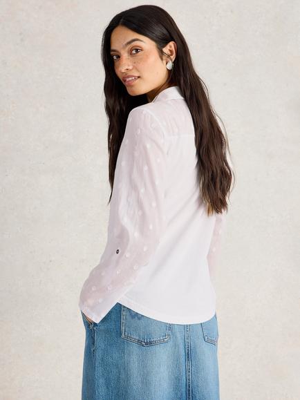 White Stuff Annie Pure Organic Cotton Shirt, Pale Ivory - view 2, Pale Ivory