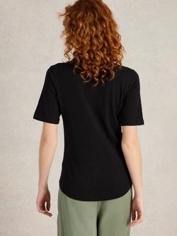White Stuff Annie Short Sleeve Jersey Shirt, Pure Black - view 2, Pure Black