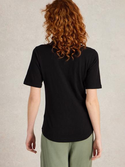 White Stuff Annie Short Sleeve Jersey Shirt, Pure Black - view 2, Pure Black