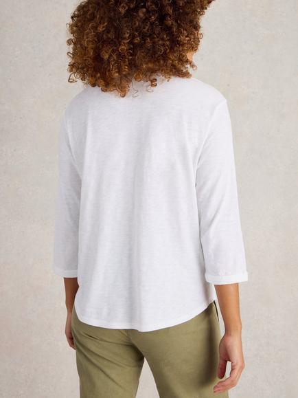 White Stuff Beth 3/4 Sleeve Shirt - view 2, Brilliant White
