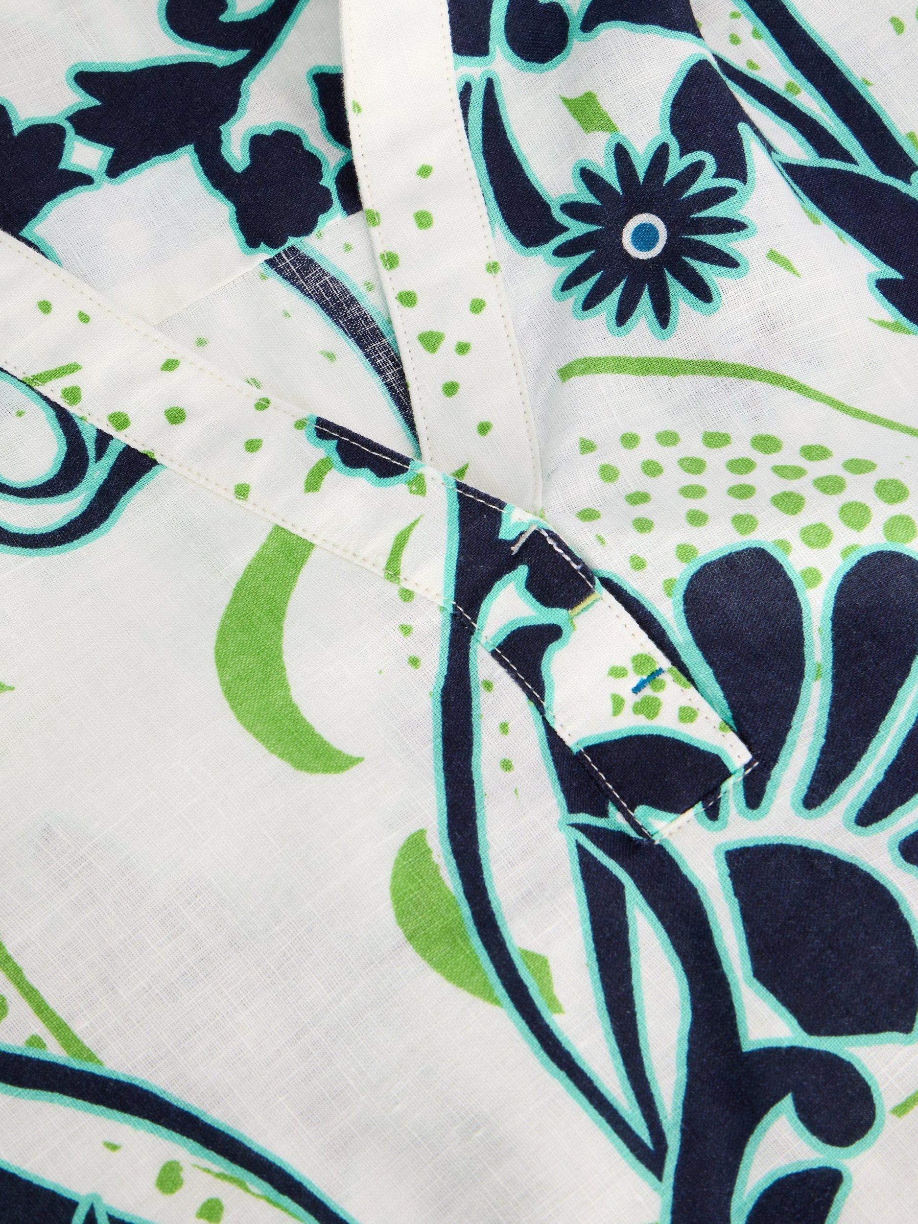 Product image 6 of 6, which shows White Stuff Blake Paisley Print Linen Tunic, Ivory/Multi, 6