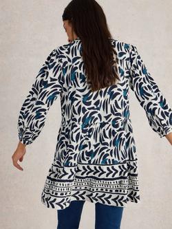 White Stuff Marta Print Tunic Top, Blue/Multi - view 2, Blue/Multi
